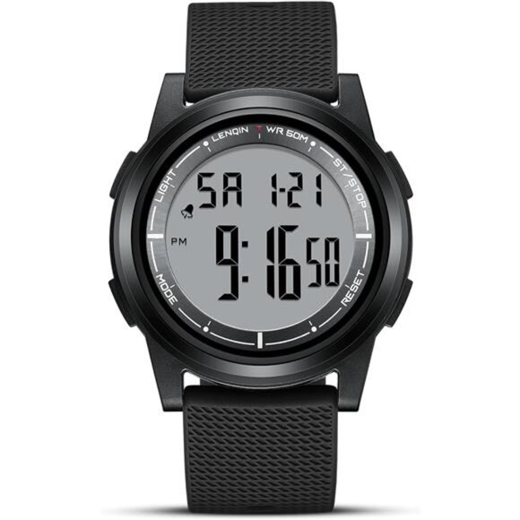 Mens Digital Watch Ultra Thin Minimalist Sports Waterproof Outdoor LED - Picture 1 of 7